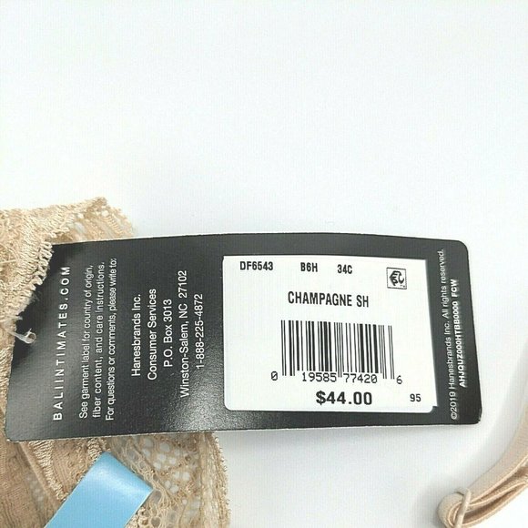 Bali Lace Desire Lightly Lined Underwire Full Coverage Bra Style 6543 Size 34C - Picture 12 of 12